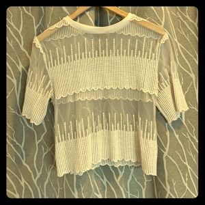 White top with see through top